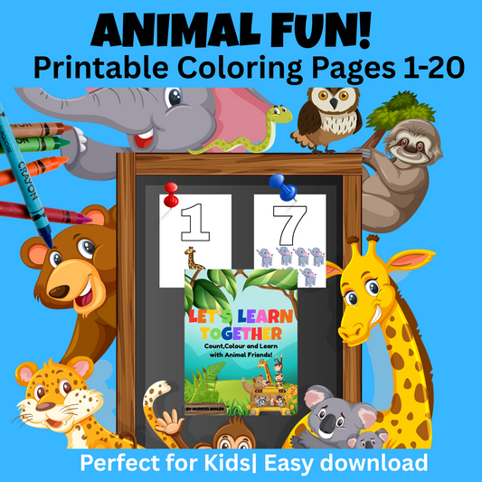 Animal Coloring Pages 1–20 | Fun Printable Kids Activity Sheets